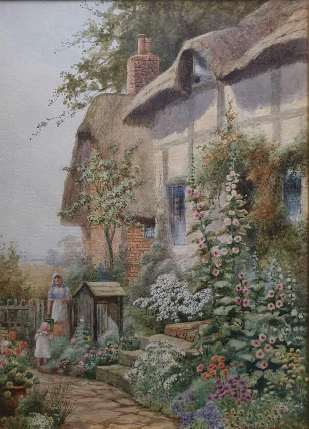 Arthur Stanley Wilkinson comparable auction result: arthur stanley wilkinson 1860 1930 pair of country cottage garden views