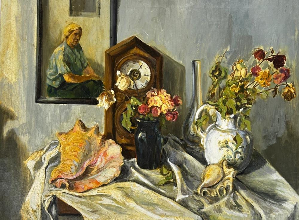 Gertrude Whitney comparable auction result: gertrude gay youse 1994 church street home interior oil on canvas 28 x 36