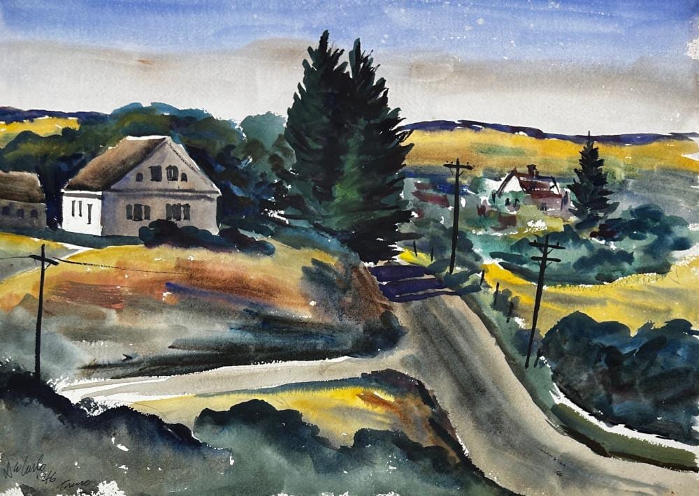 Charles De Carlo comparable auction result: charles de carlo 1911 2003 truro 1946 watercolor 14 x 19 1 2 sight 22 x 27 1 2 framed