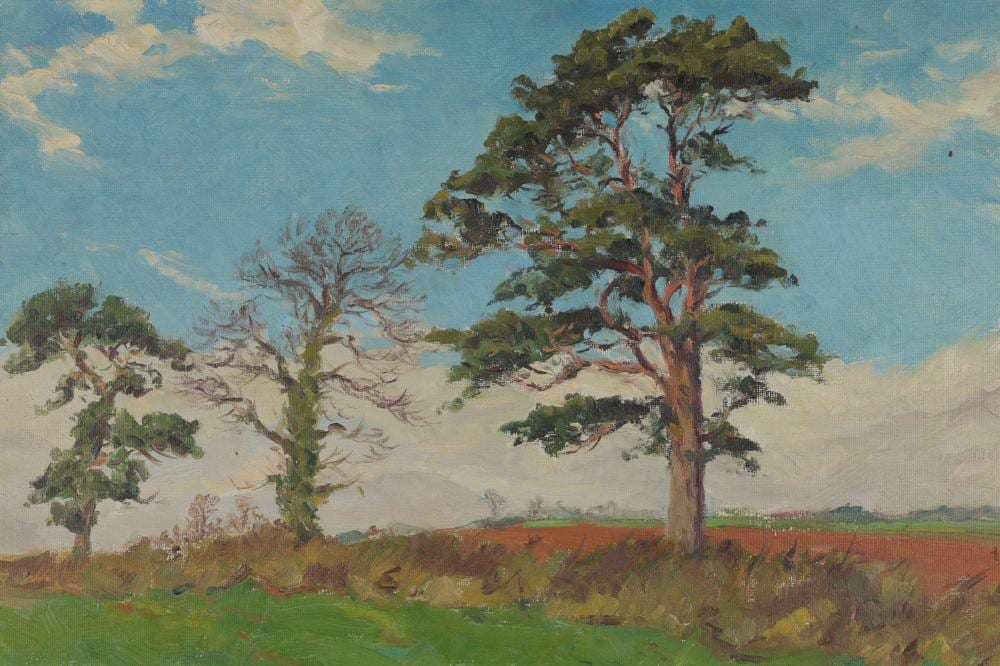 Ernest Knight comparable auction result: ernest knight oil on canvas landscape with trees