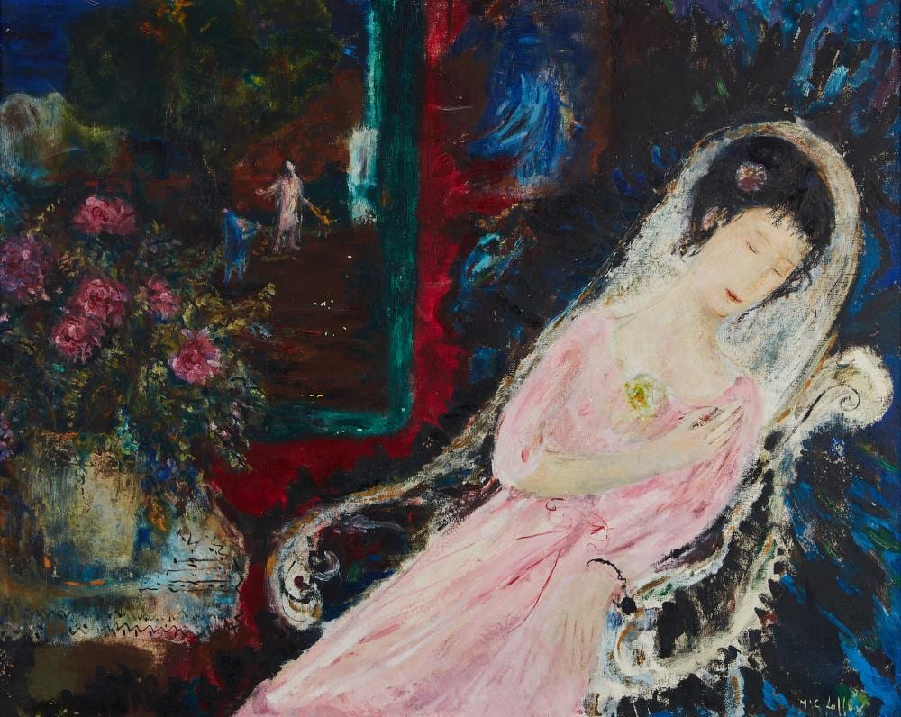 corrie parker mccallum american 1914 2009 woman reclined in a chair oil on canvas 32 x 39in 81 x 99cm · Andrew Jones Auctions · 2024-03-13 Corrie Parker McCallum comparable auction result: corrie parker mccallum american 1914 2009 woman reclined in a chair oil on canvas 32 x 39in 81 x 99cm