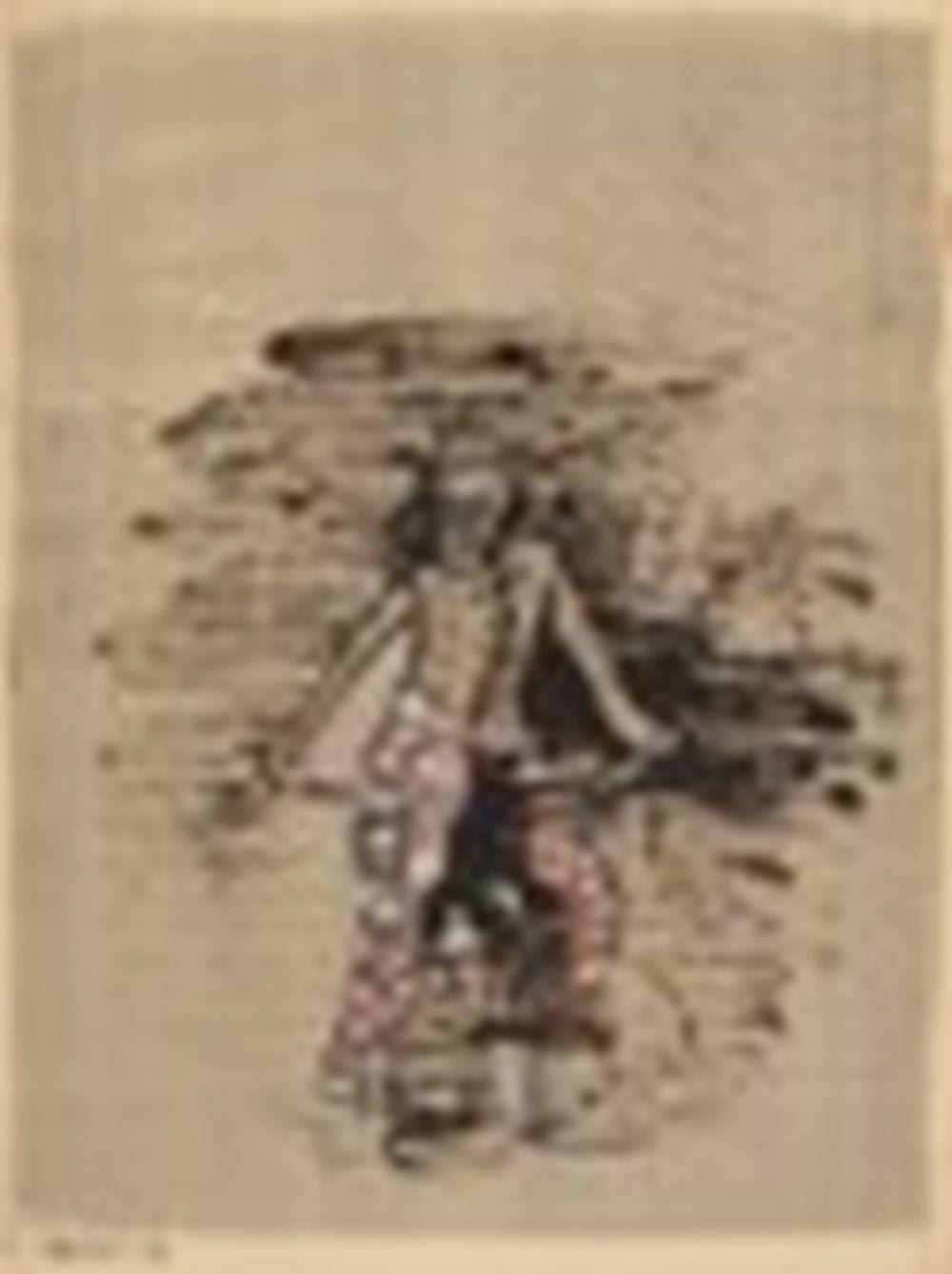 Nalini Malani comparable auction result: nalini malani b 1946 untitled figure mixed media on paper 14 x 11 in