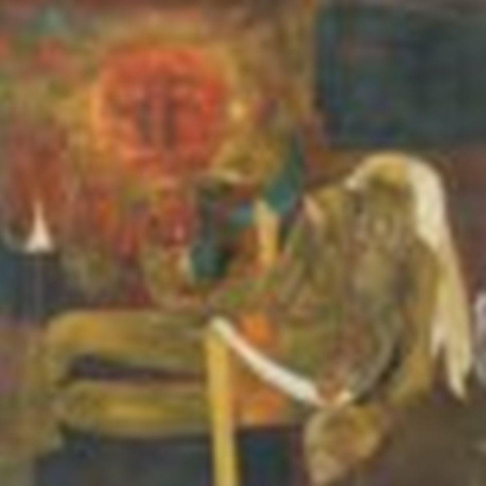 Arup Das comparable auction result: arup das 1927 2004 untitled sadhu oil on canvas 34 x 33 7 8 in 86 4 x