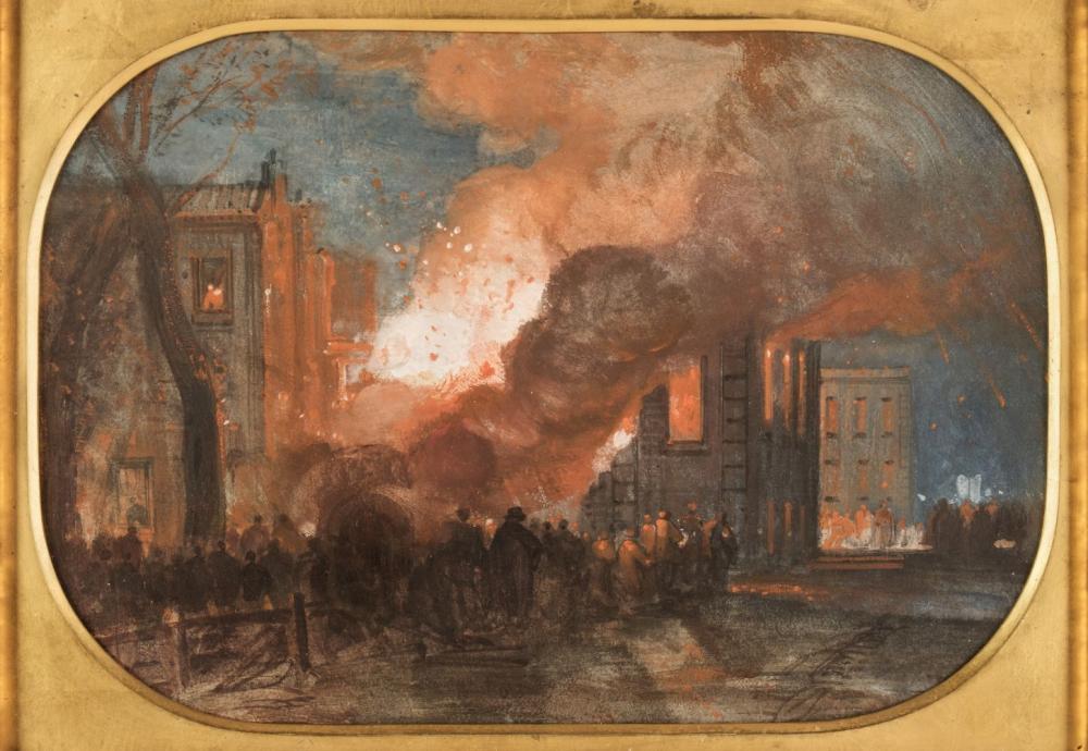 Müller (William James, 1812-1845). The Burning of the Mansion House, Bristol, circa 1831 sold by Dominic Winter Auctions, lot 100 — auction record photograph