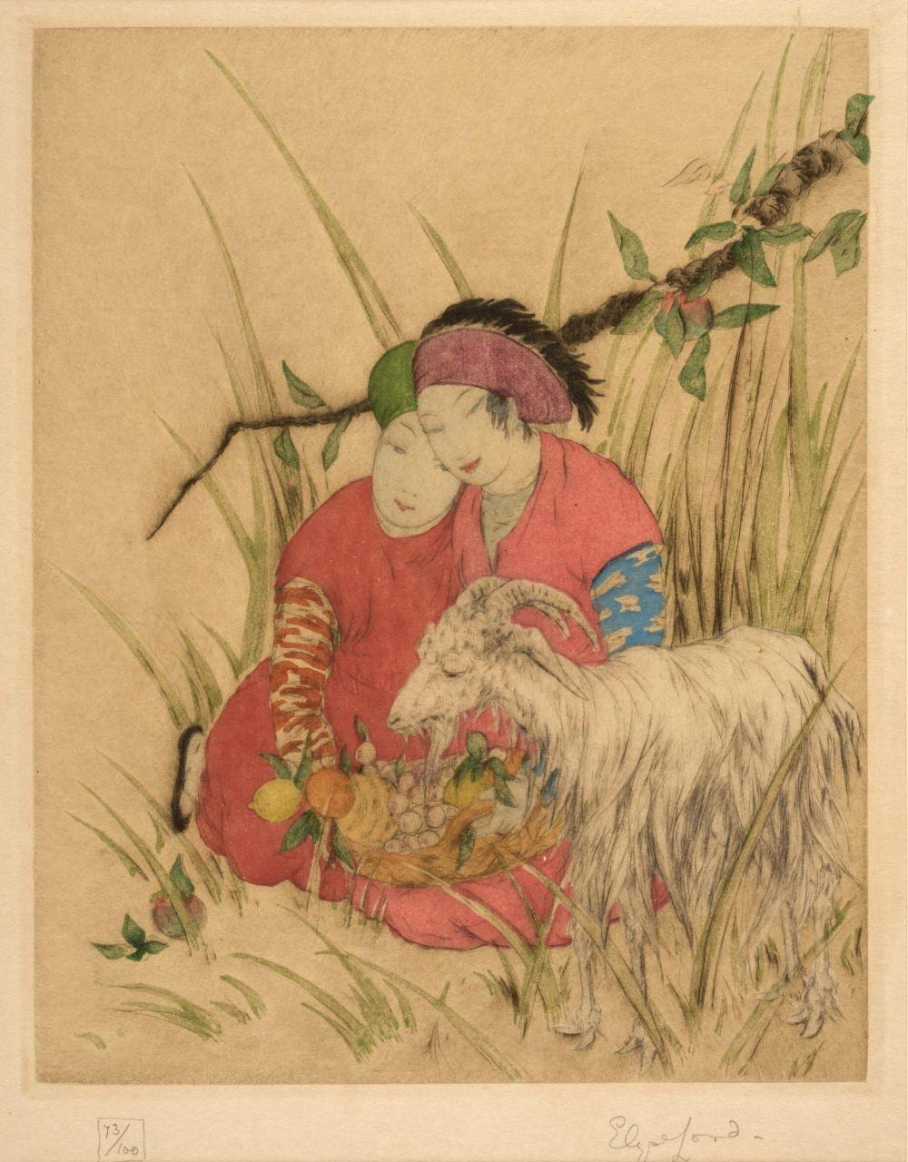 Francesco (1829) Mancini comparable auction result: lord elyse ashe 1900 1971 the white goat hand coloured etching
