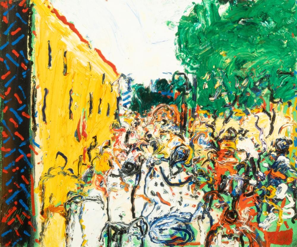 Phil Kelly comparable auction result: phil kelly 1950 2010 in the heart of the city oil on canvas 50 x 60cm 19 x 23 signed signed inscribed and dated 20 03 verso