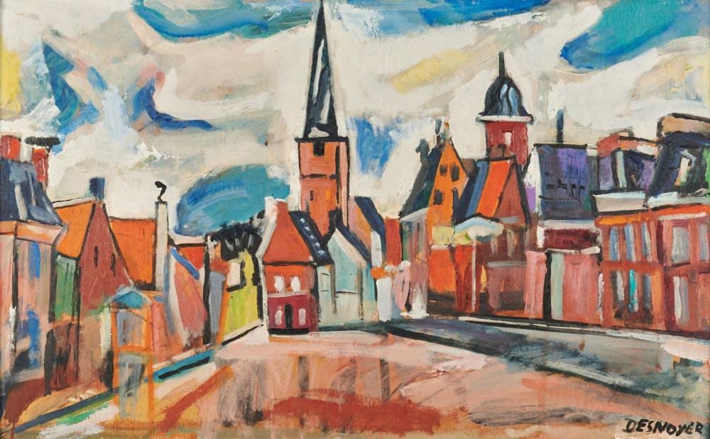 François Desnoyer comparable auction result: fran ois desnoyer 1894 1972 place du village huile sur pann