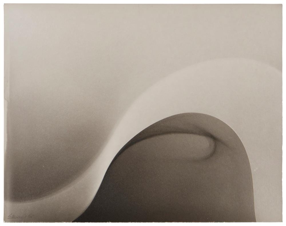 Lotte Jacobi comparable auction result: lotte jacobi 1896 1990 untitled from the photogenics series circa 1950s gelatin silver print on paper image sheet 8 h x 10 w