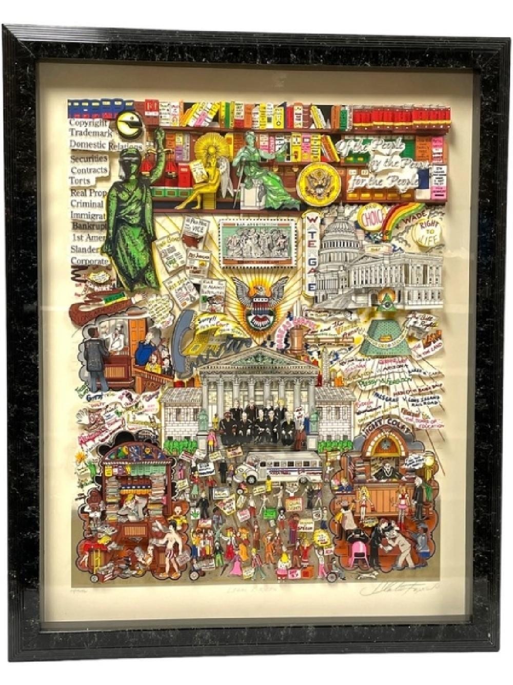 CHARLES FAZZINO LEGAL BRIEFS 3D ART PRINT sold by DejaVu Estate Sales & Auctions, lot 389 — auction record photograph