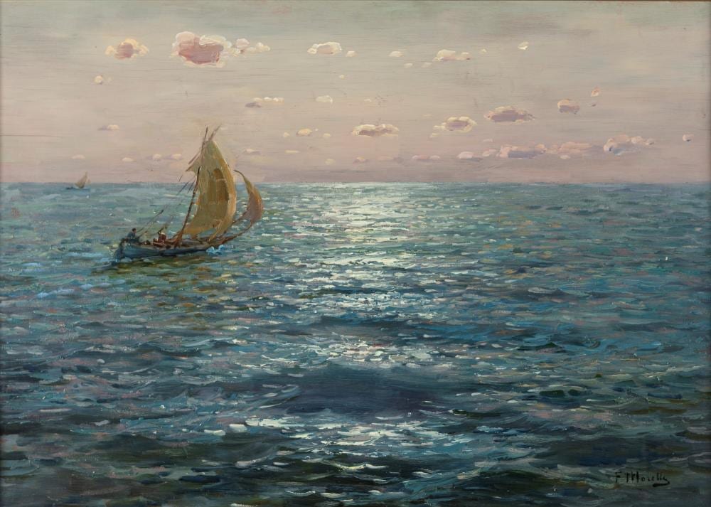 Federico Morello comparable auction result: federico morello palermo 1885 milano 1945 marine landscape