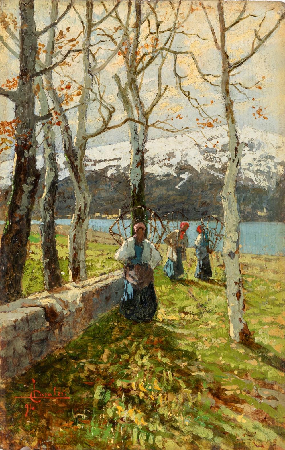 Lodovico Cavaleri comparable auction result: ludovico cavaleri milano 1867 cuvio 1941 mottarone lago maggiore 1894