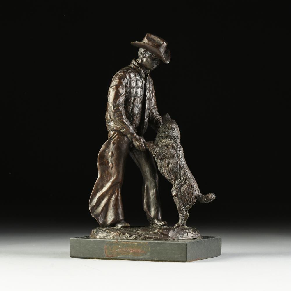 Jim Reno comparable auction result: jim reno american 1929 2008 a sculpture cowboy s friend 20th century