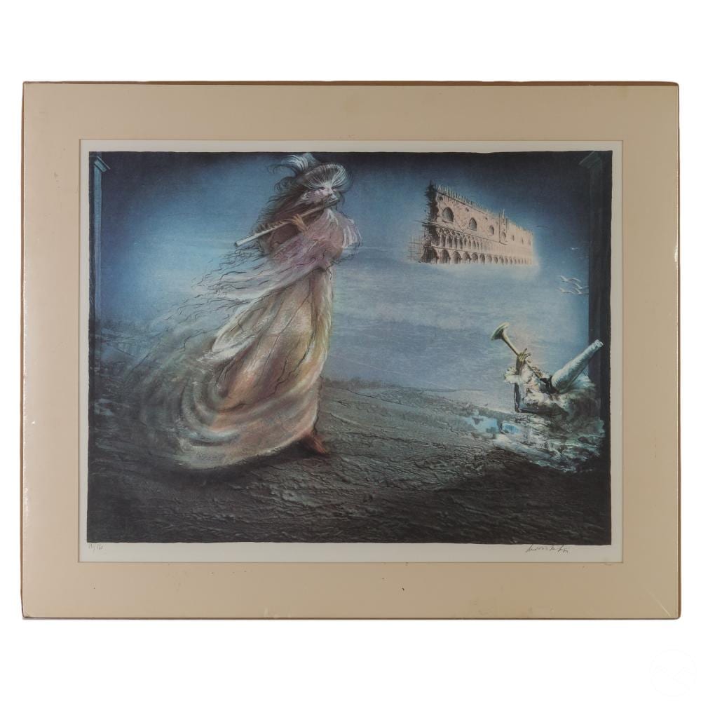 Ludovico DeLuigi comparable auction result: ludovico de luigi 20c signed surrealist le litho