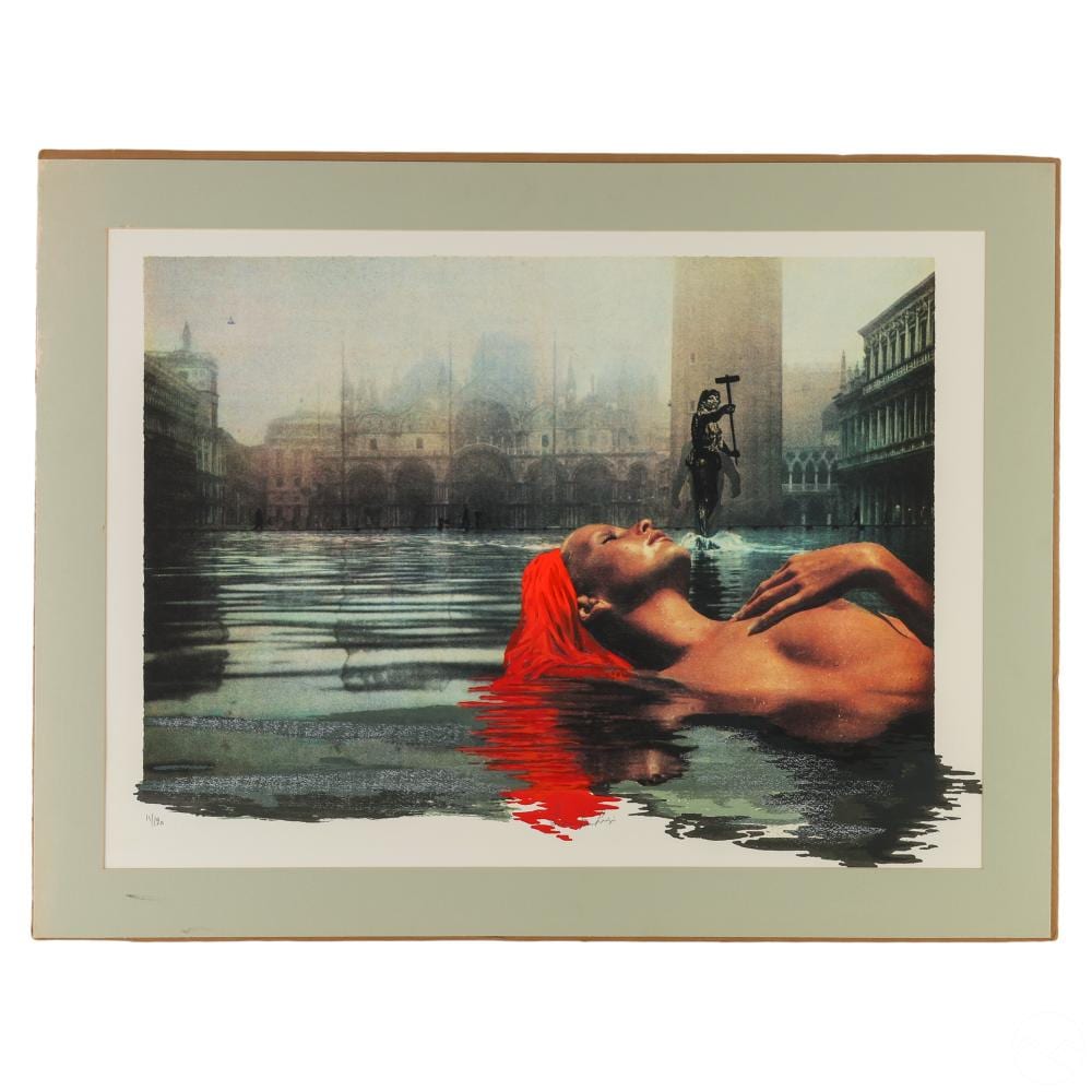 Ludovico DeLuigi comparable auction result: ludovico de luigi 20c signed surrealist le litho