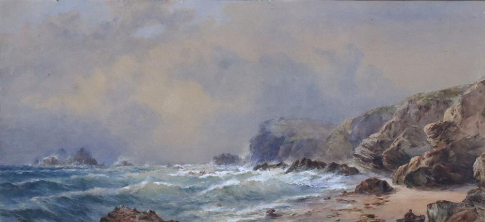 Thomas Goldsworthy Dutton comparable auction result: thomas goldsworthy dutton d 1891 british watercolor rocky coast