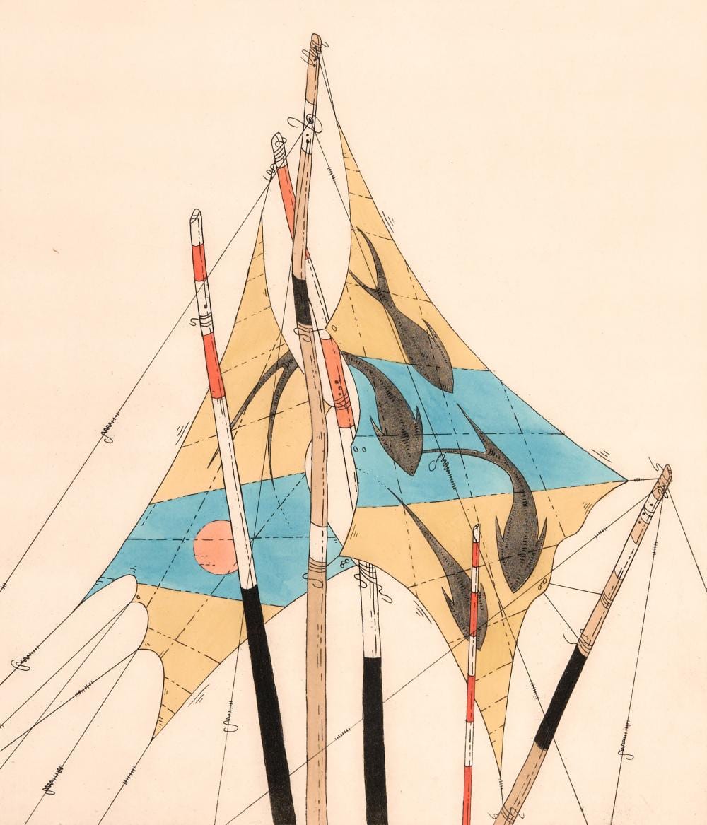 James Willebrant comparable auction result: james willebrant 1950 aquatic totem 1980 colour etching ed 17 90 unframed wrapped in cellophane with corflute backing 4