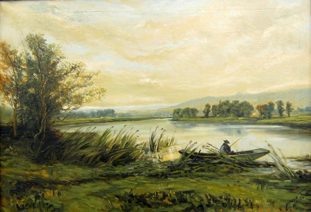 Mower Martin comparable auction result: t mower martin canadian 1838 1934 fishing alone in the morning