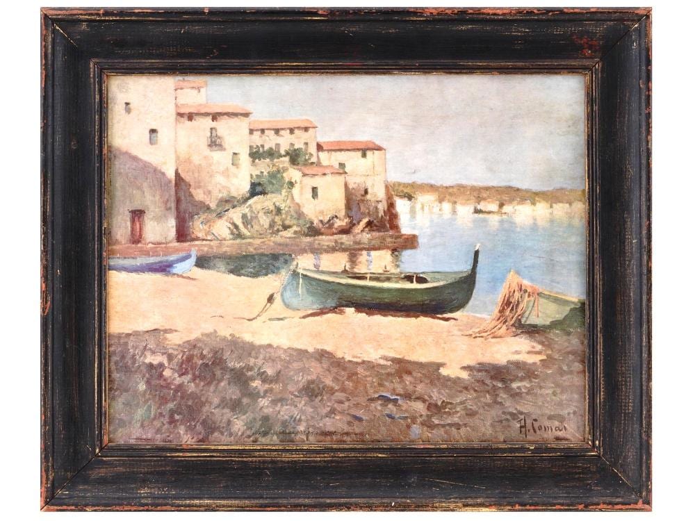 oil on canvas seascape painting by augusto comas · Antique Arena Inc · 2024-03-23 Augusto Comas comparable auction result: oil on canvas seascape painting by augusto comas