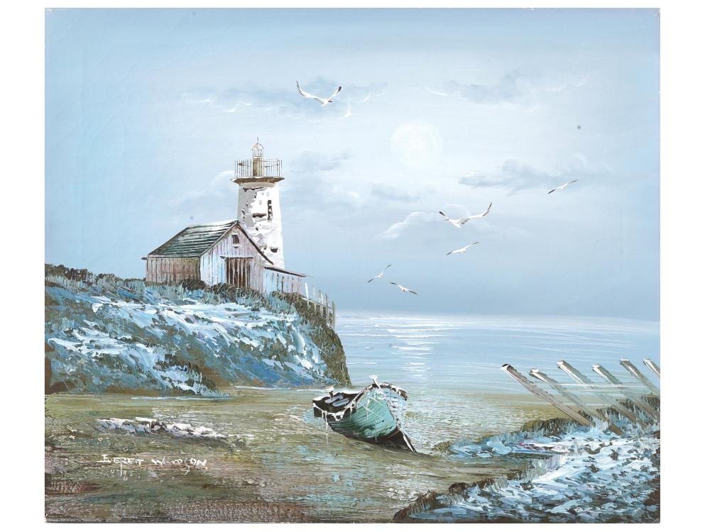 Everett Woodson comparable auction result: american seascape painting by everett woodson