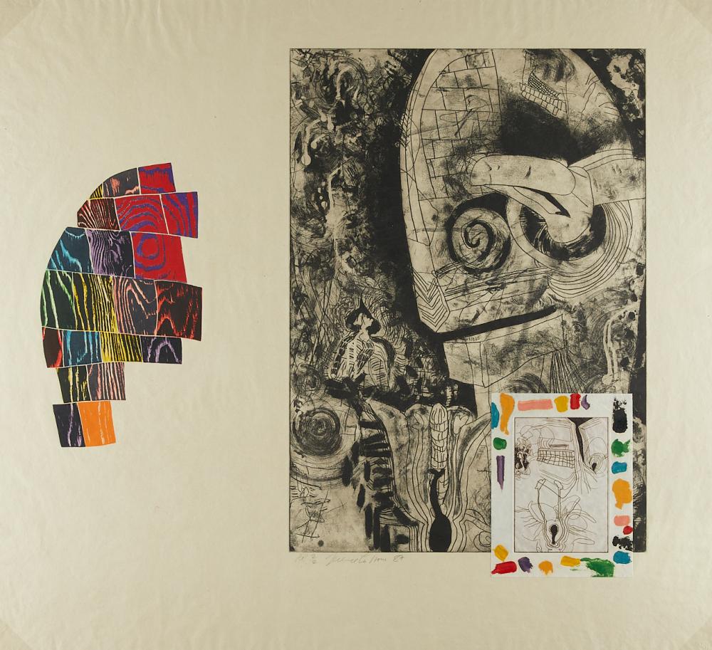 Terence La Noue comparable auction result: terence la noue talking drums 1987 mixed media