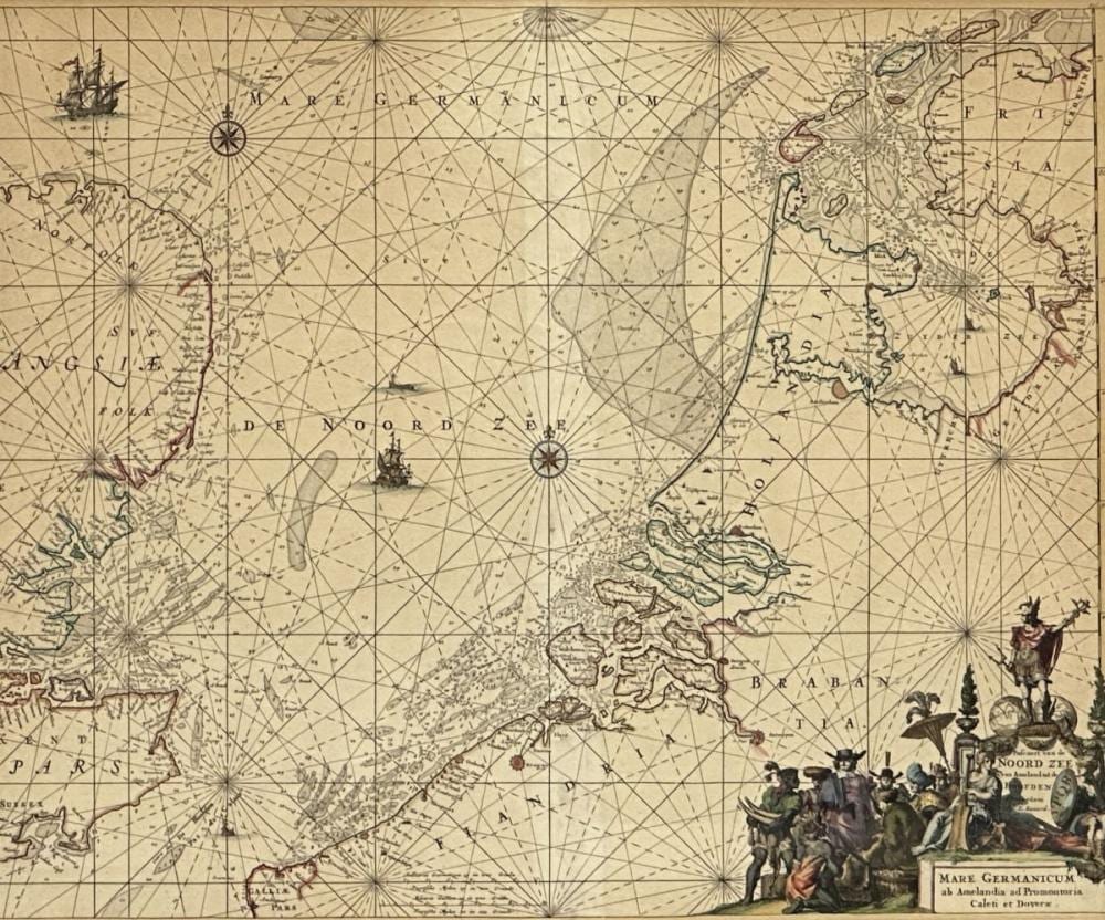 Louis Renard comparable auction result: louis renard colored map pascaert van de noordzee van ameland tot de hoofden