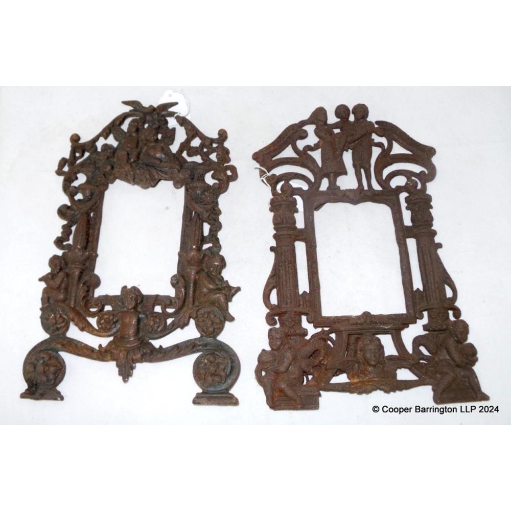 Two Antique Cast Iron Picture Frames sold by Cooper Barrington LLP, lot 23 — auction record photograph