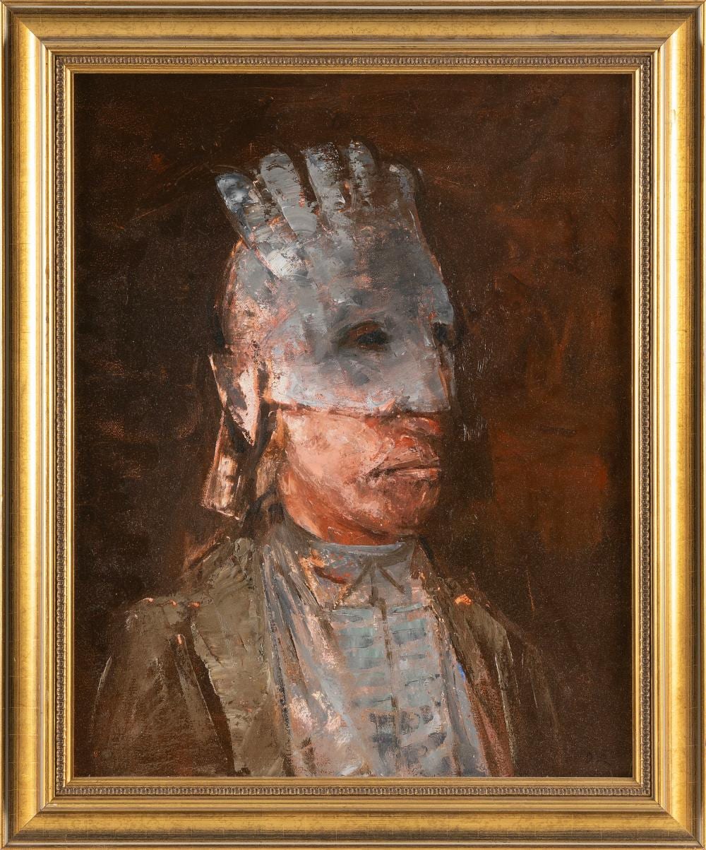 Dean Richardson comparable auction result: dean richardson new jersey rhode island 1931 warrior series oil on canvas 20 x 16 framed 24 x 20
