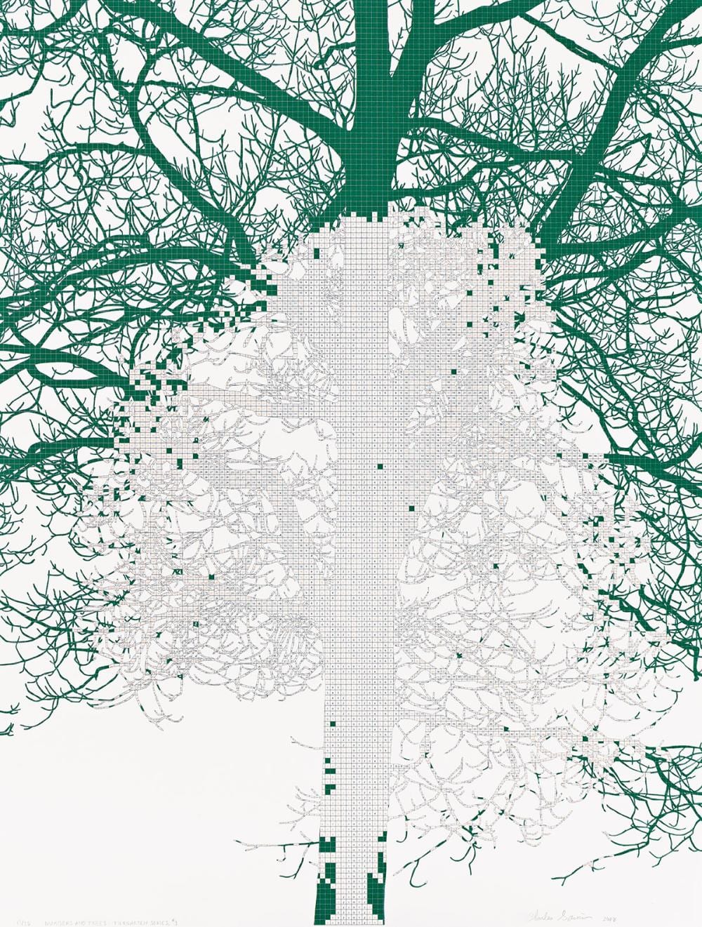 CHARLES GAINES (1944 - ) Number and Trees: Tiergarten Print Series #1. sold by Swann Auction Galleries, lot 192 — auction record photograph