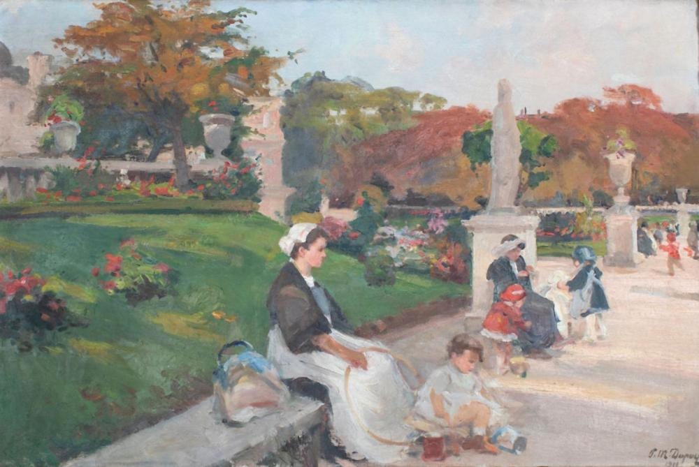 Paul-Michel Dupuy comparable auction result: paul michel dupuy 1869 1949 apr s midi au jardin du luxembourg paris afternoon in the jardin du luxembourg in paris