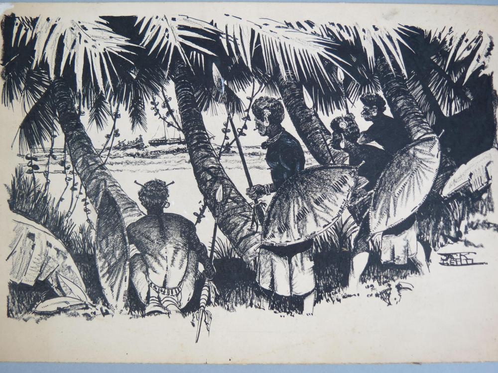 John "Jack" Lehti comparable auction result: john jack lehti drawing native warriors