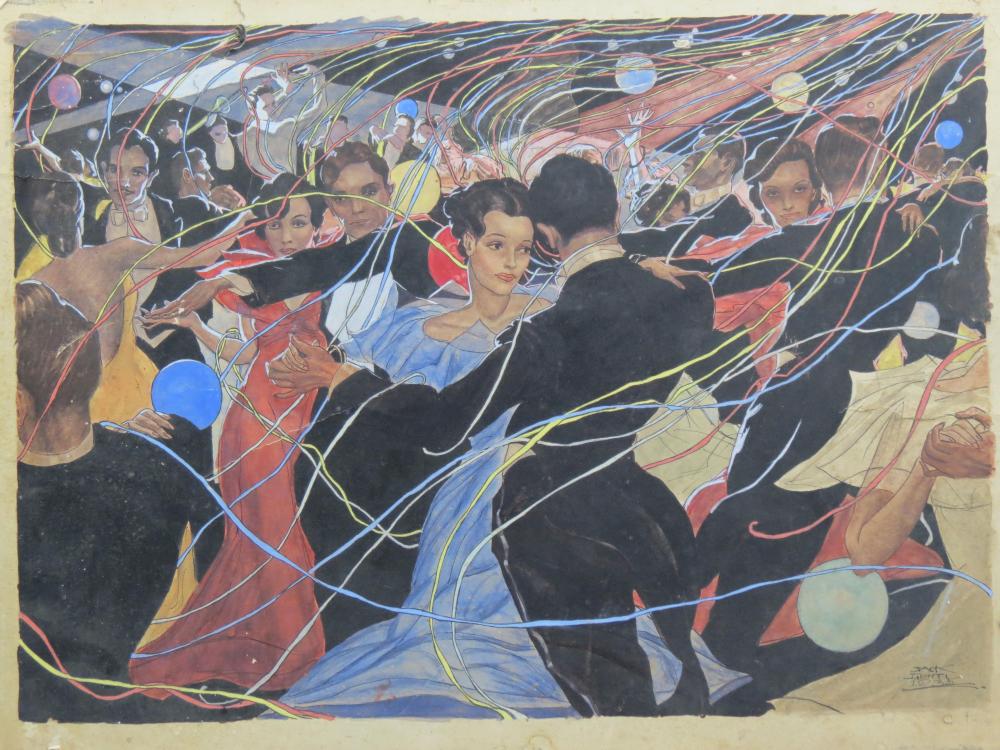 John "Jack" Lehti comparable auction result: john jack lehti illustration art dance party