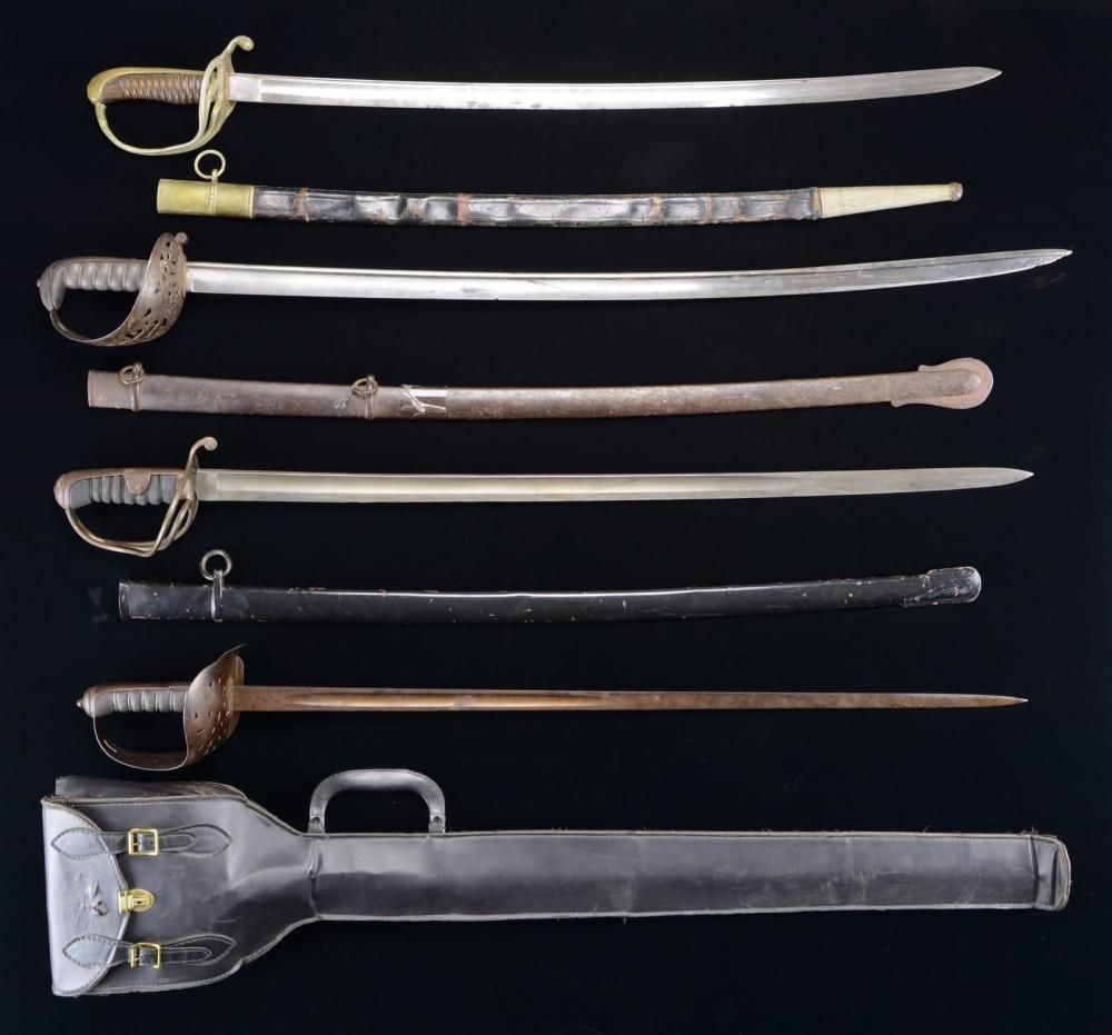 5 EUROPEAN SWORDS & SABERS. sold by Poulin Antiques & Auctions, lot 3358 — auction record photograph
