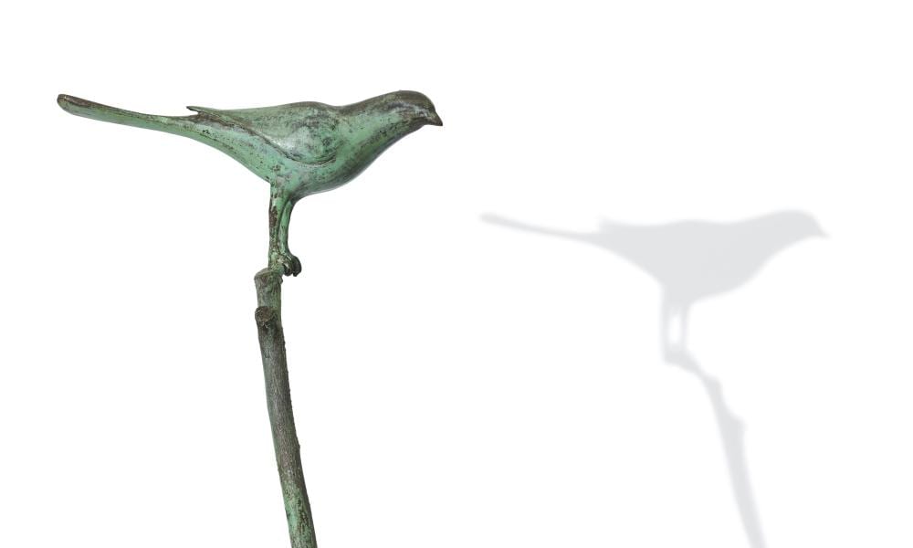 Gwynn Murrill comparable auction result: gwynn murrill born 1942 single bird 11989unique patinated bronze sculptureheight 84 1 4in 214cm width of base 12in 30 5cm