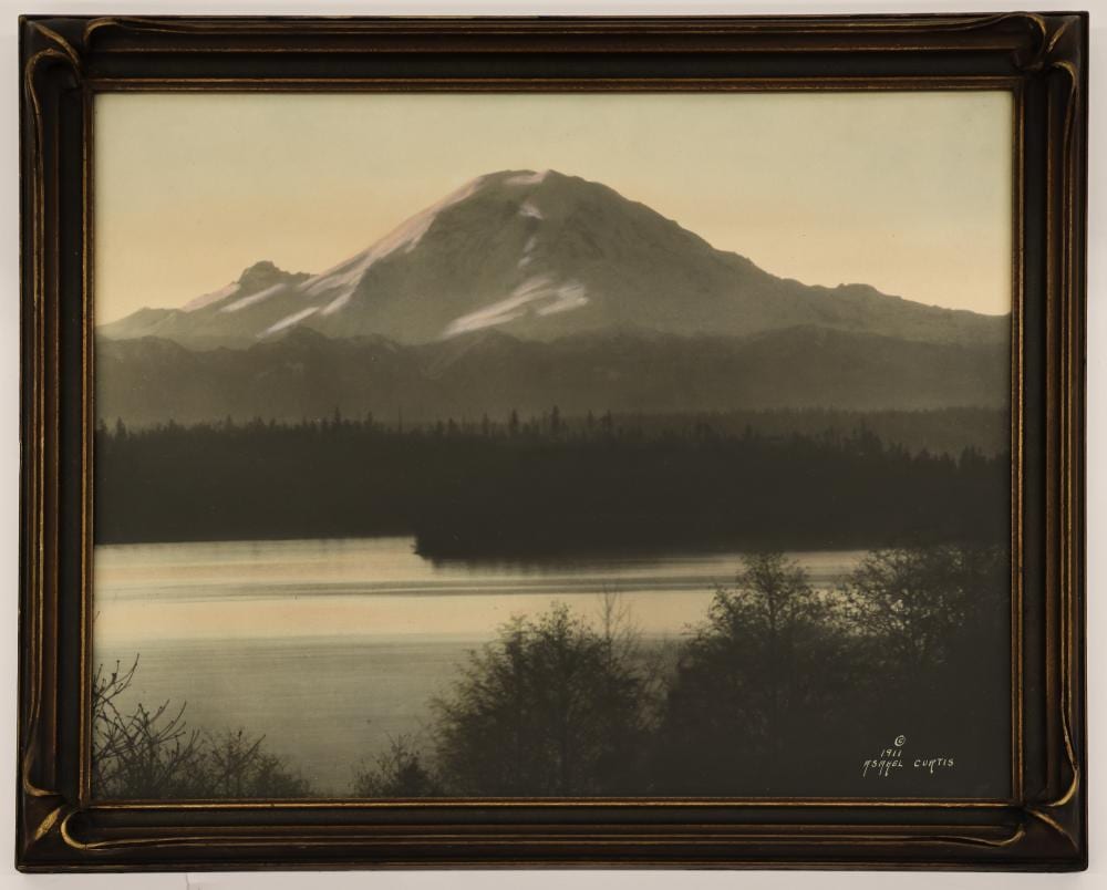 Asahel Curtis comparable auction result: asahel curtis mount rainier 1911 tinted photograph