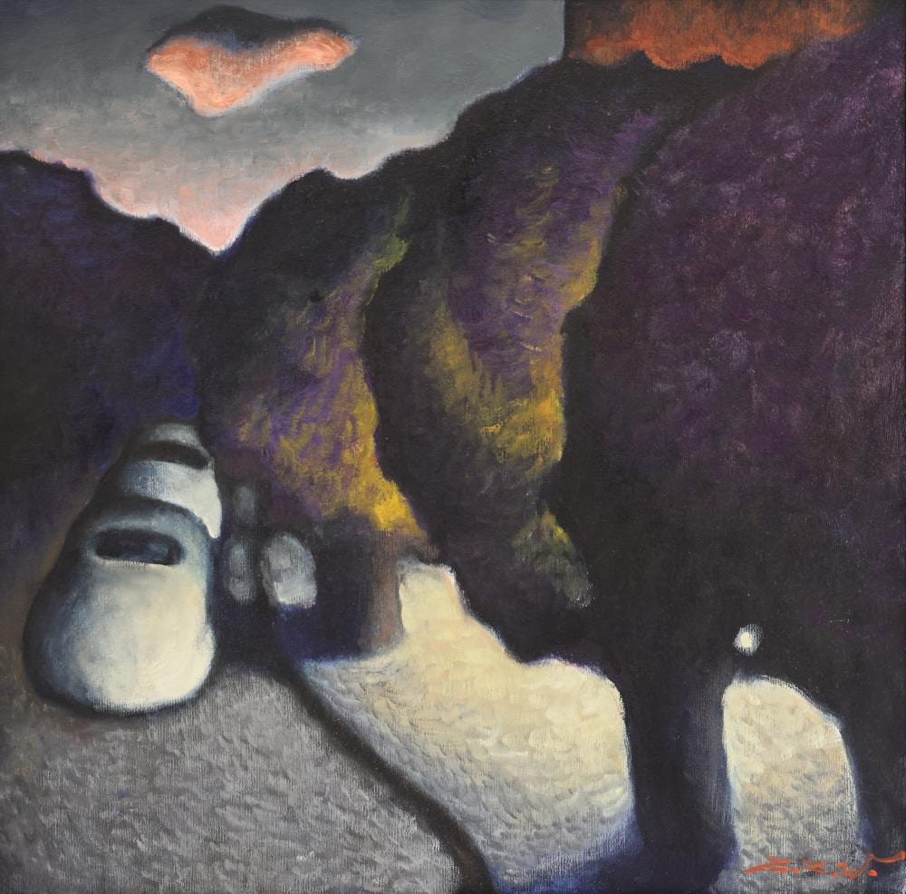 Z.Z. Wei comparable auction result: z z wei purple night oil on canvas