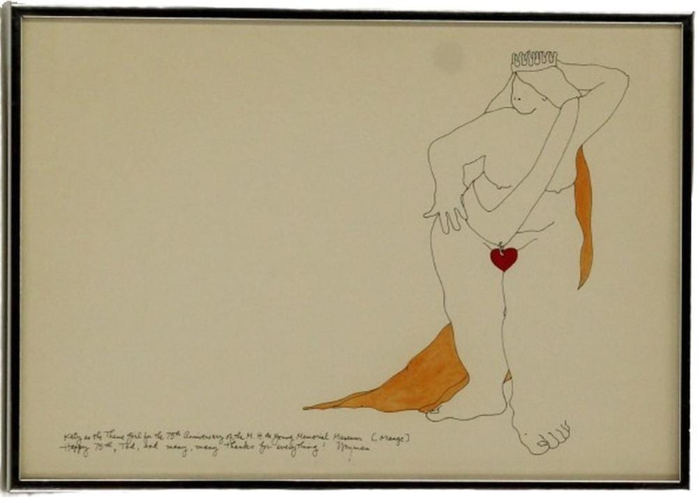 Weyman Lew comparable auction result: weyman lew 20th c usa watercolor ink on paper