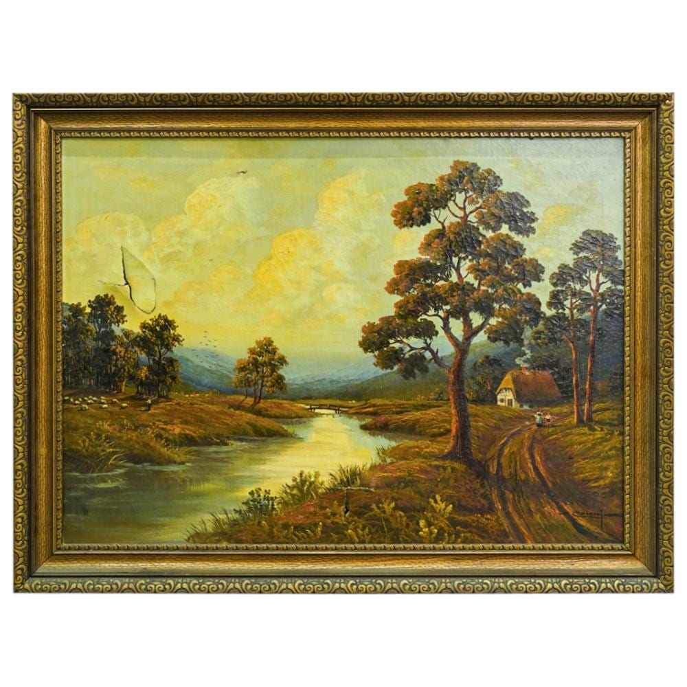 Joseph Collazzi comparable auction result: joseph collazzi american 1914 1989 rural landscape oil on canvas