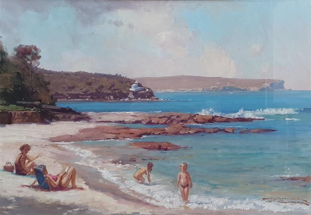 David Spencer Couper comparable auction result: david spencer couper 1956 balmoral beach oil on board signed lower right 34 5 x 50 cm framed 67 x 80 cm