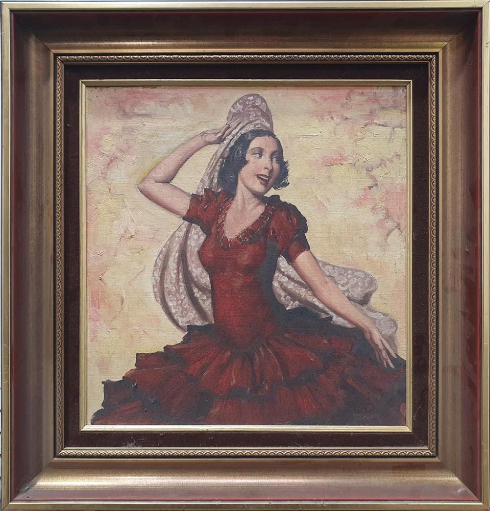 Raymond Lindsay comparable auction result: raymond lindsay australia 1904 1960 spanish dancer oil on canvas laid down on board signed lower right 39 5 x 37 cm framed
