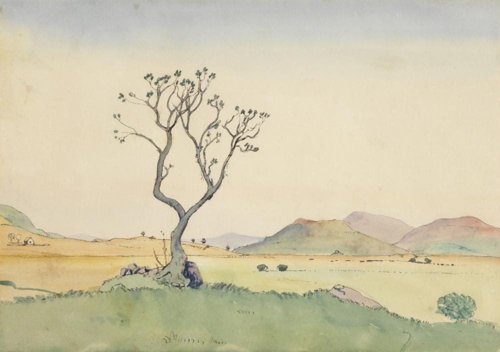 James Dickson Innes comparable auction result: james dickson innes british 1887 1914 the lone tree painted circa 1911