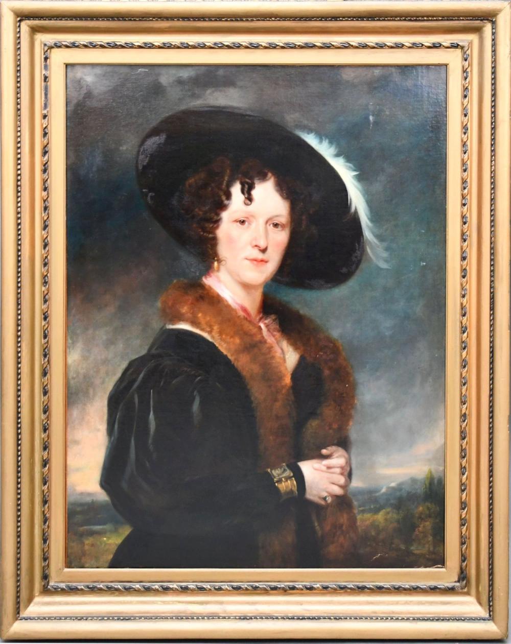 Henry (1794) Wyatt comparable auction result: henry wyatt british 1794 1840 oil on canvas with old reline half length portrait of a lady with hat