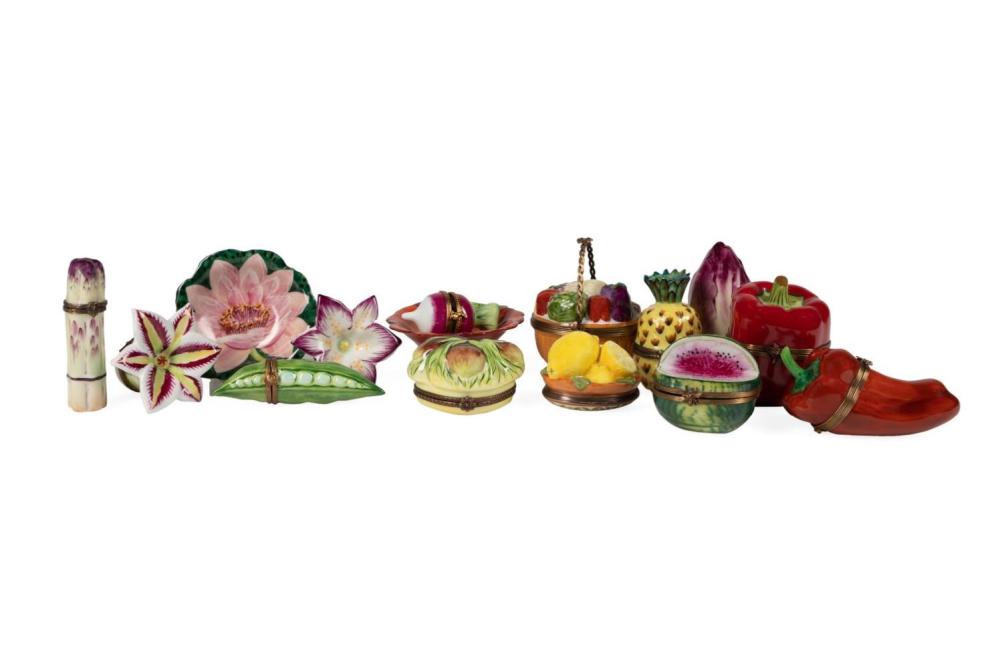 15PC COLLECTION OF HAND PAINTED LIMOGES BOXES sold by Ahlers & Ogletree Inc., lot 680 — auction record photograph
