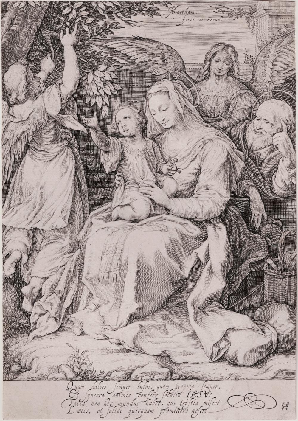 jacob matham 1571 1631 the holy family with two angels · Old Master Print · 2024-04-18 Jacob Matham comparable auction result: jacob matham 1571 1631 the holy family with two angels