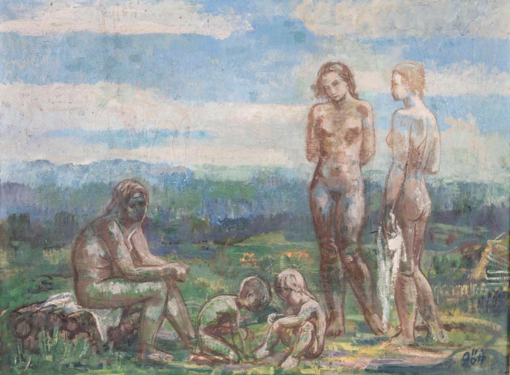 Hans Gött comparable auction result: hans g tt 1883 m nchen 1974 ebenda frauen und kinder women and children 1938