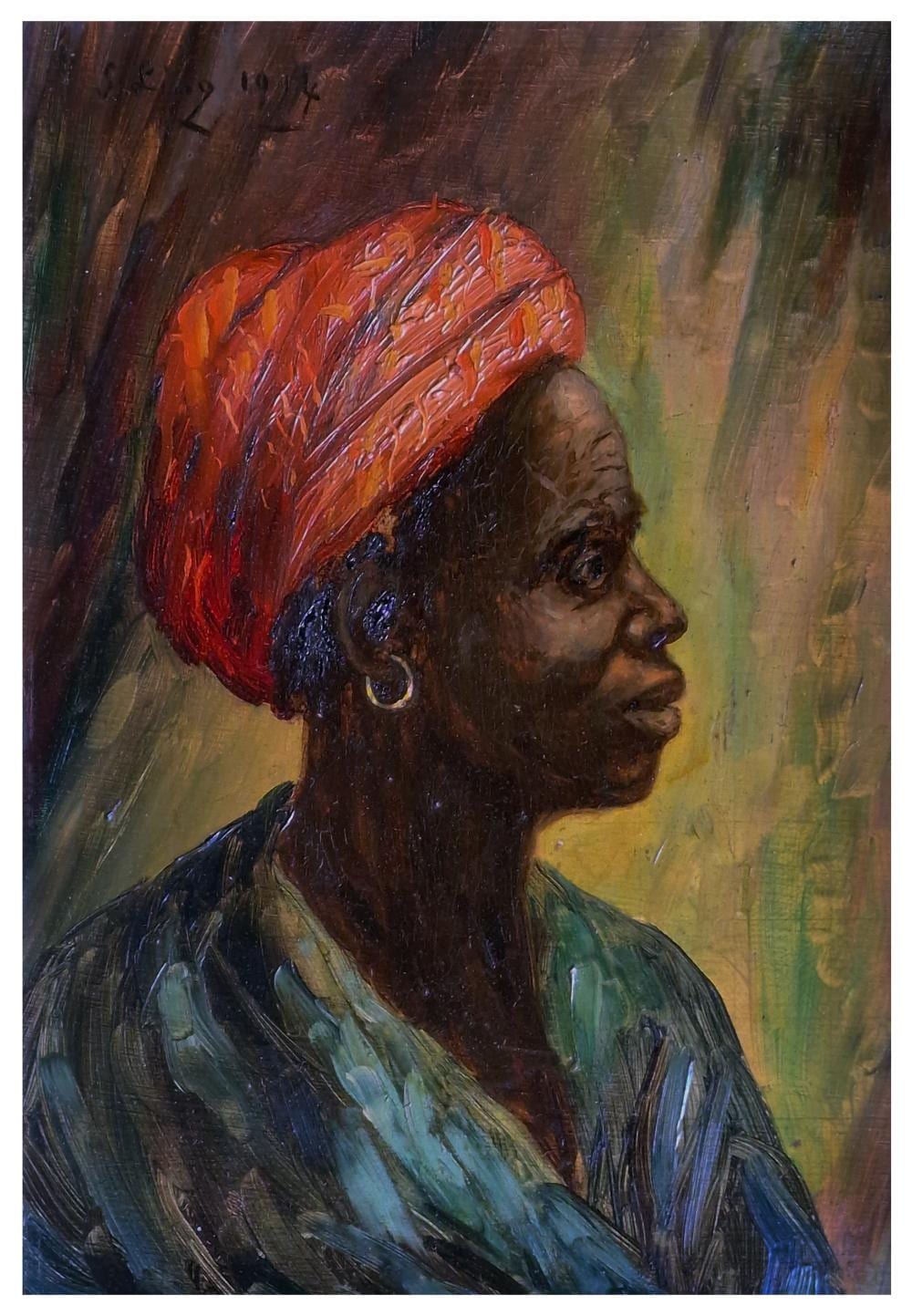 Gustave Lino comparable auction result: gustave lino 1893 1961 portrait d africain au turban 1914