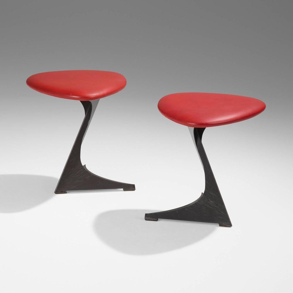 Santiago Calatrava comparable auction result: santiago calatrava stools from the tabourettli theatre pair