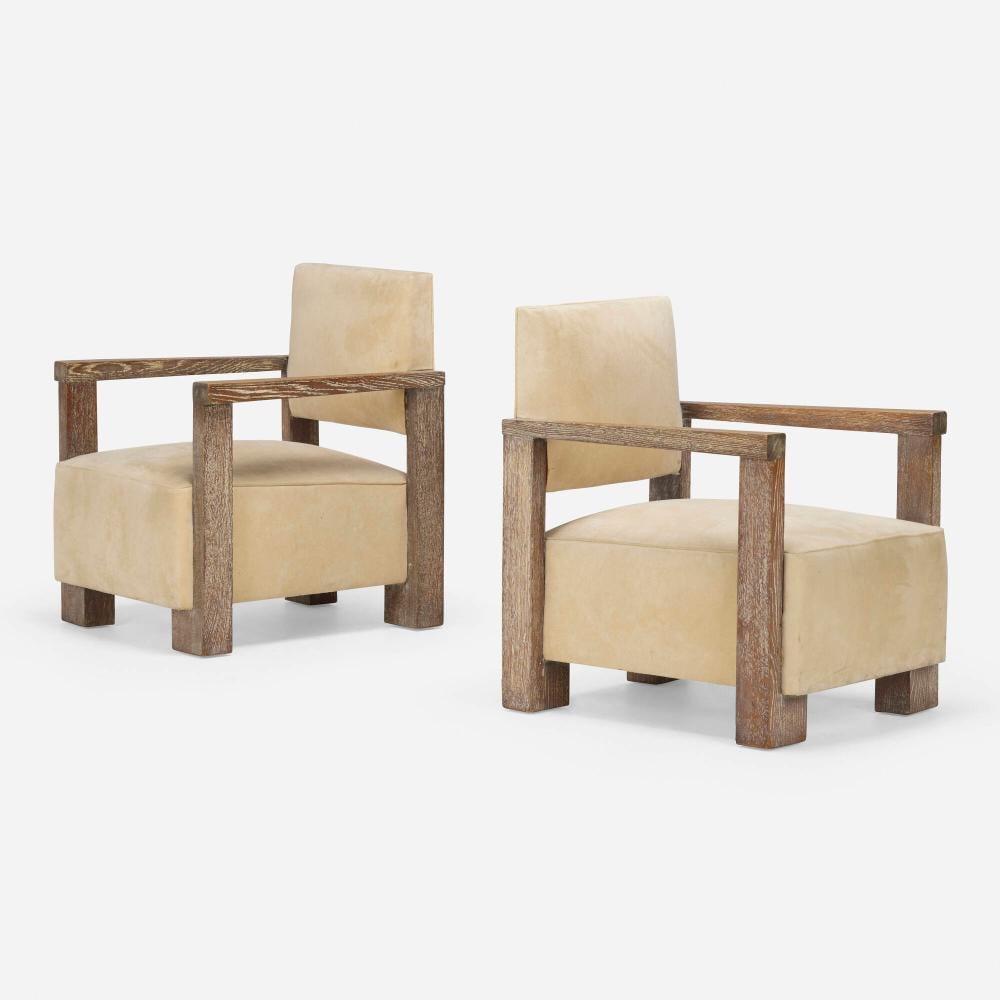 Pierre Legrain comparable auction result: pierre legrain attribution armchairs pair