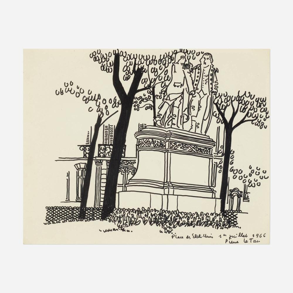 Pierre Le-Tan comparable auction result: pierre le tan place des etats unis 14 juillet 1966