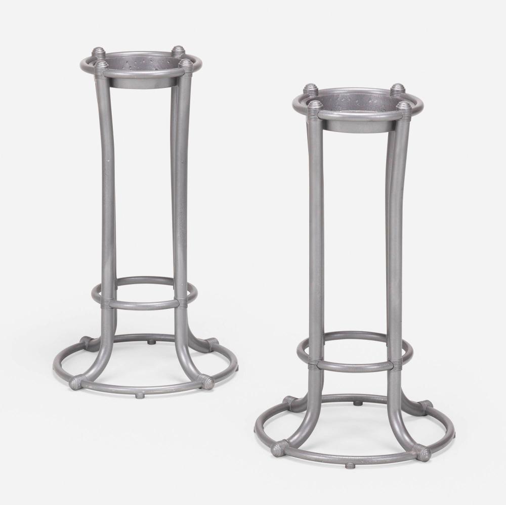 Warren McArthur, Plant stands, pair sold by Wright, lot 303 — auction record photograph