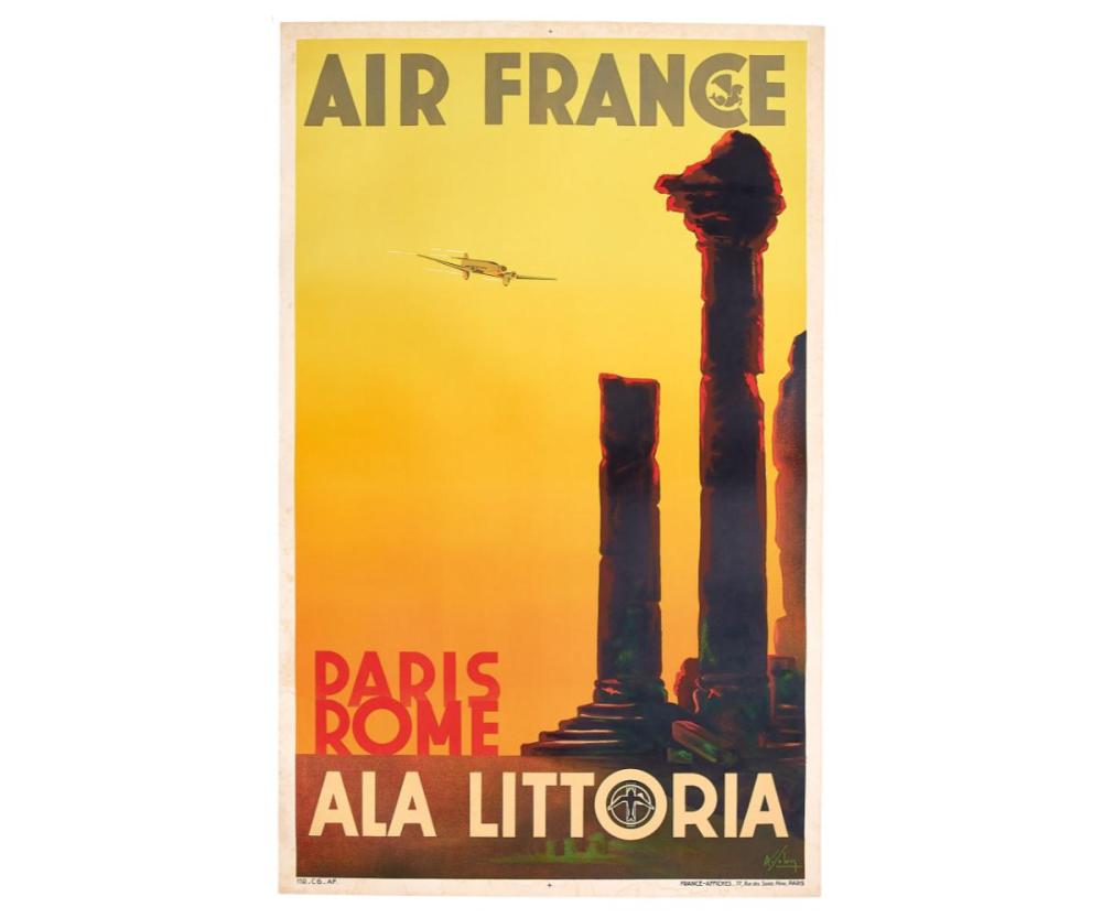 Albert Solon comparable auction result: albert solon 1897 1973 air france paris rome 1935 circa